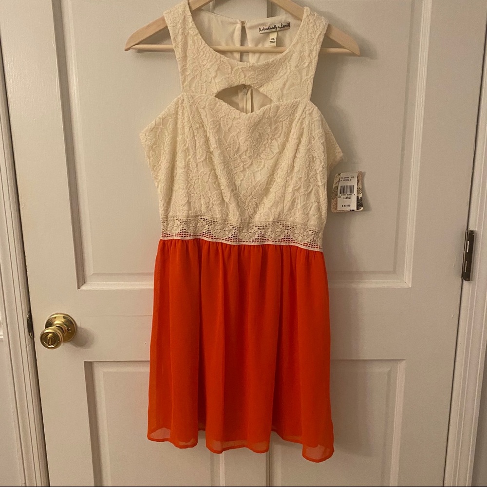 NWT Ivory and Coral Dress
